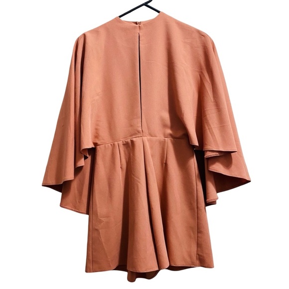ASOS Pink Cape Sleeve Romper - Picture 3 of 6
